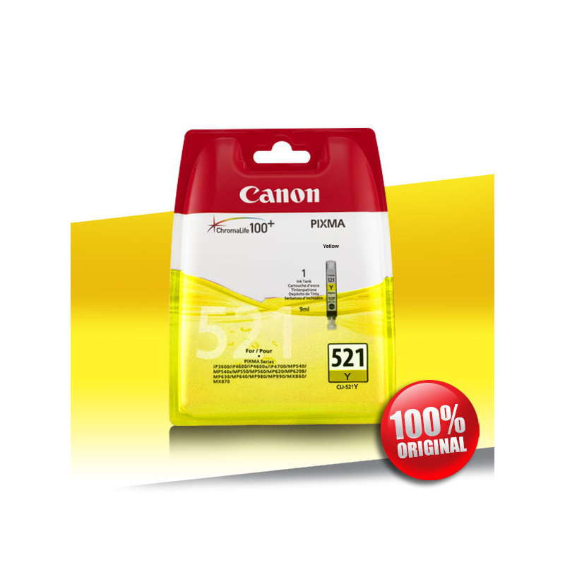 Tusz Canon 521 CLI YELLOW 9ml Tusz Canon 521 CLI YELLOW 9ml