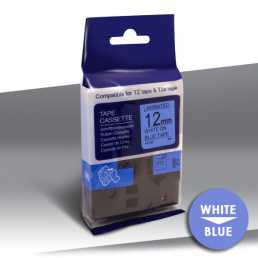Taśma Brother TZe-535 WHITE on BLUE 24inks 12mm