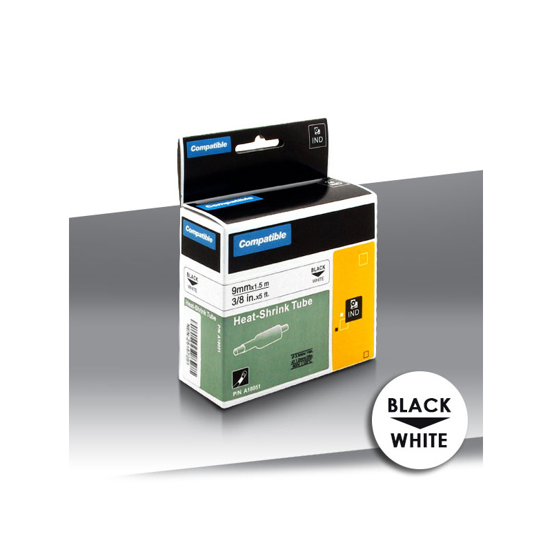 Rurka Dymo Rhino 18053 BLACK on WHITE 24inks 9mm