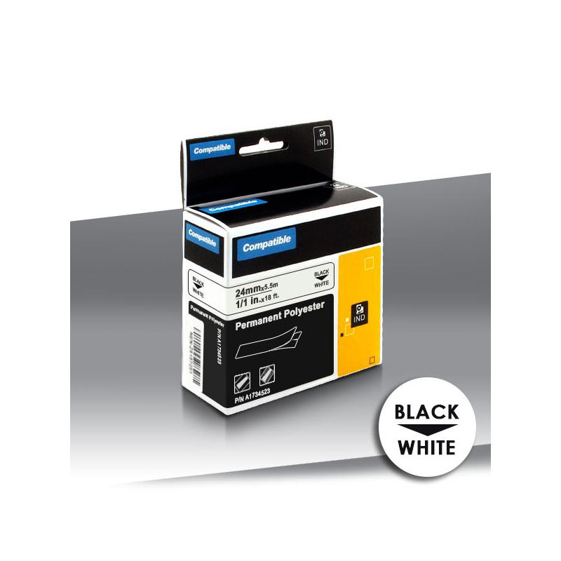 Taśma Dymo Rhino 1734523 BLACK on WHITE 24inks 24mm
