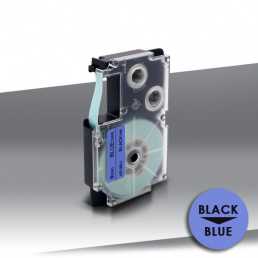 Taśma Casio XR-9BU1 BLACK on BLUE 24inks 9mm