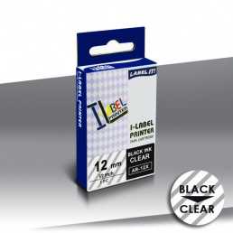 Taśma Casio XR-12X1 BLACK on CLEAR 24inks 12mm