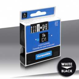 Taśma Dymo 43621 WHITE on BLACK 24inks 6mm