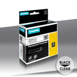 Taśma Dymo Rhino 622289 BLACK on CLEAR 24inks 12mm