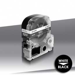 Taśma Epson LC-4BWV (SD12KW) WHITE on BLACK 24inks 12mm