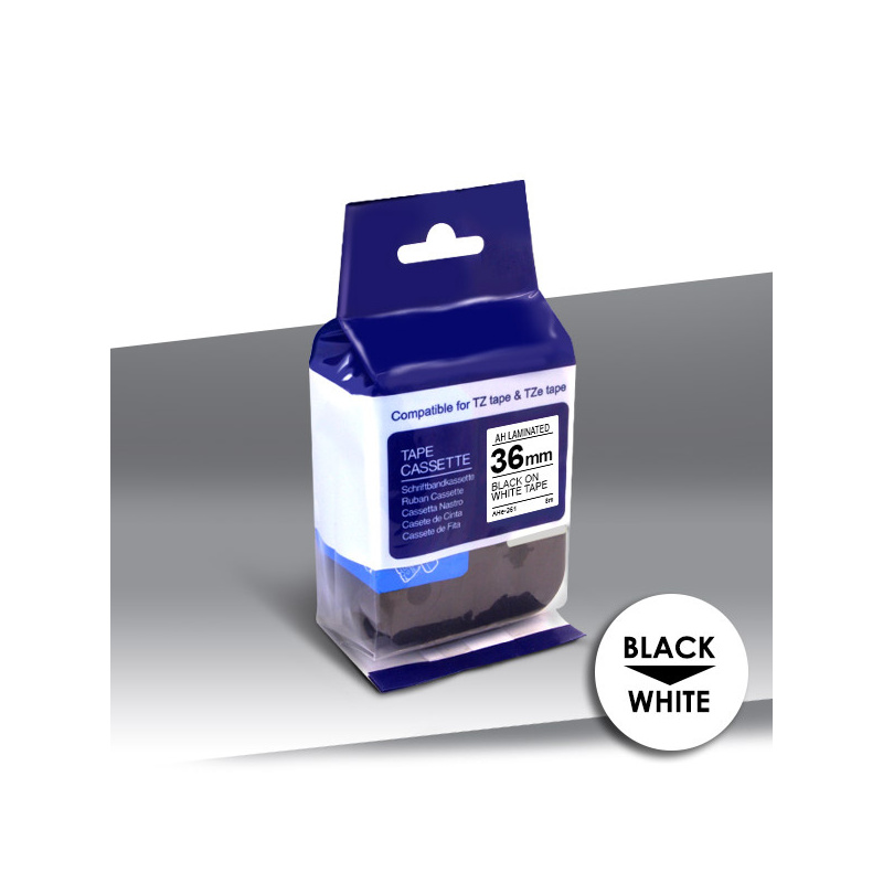 Taśma Brother HGe-261 BLACK on WHITE 24inks 36mm Taśma Brother HGe-261 BLACK on WHITE 24inks 36mm