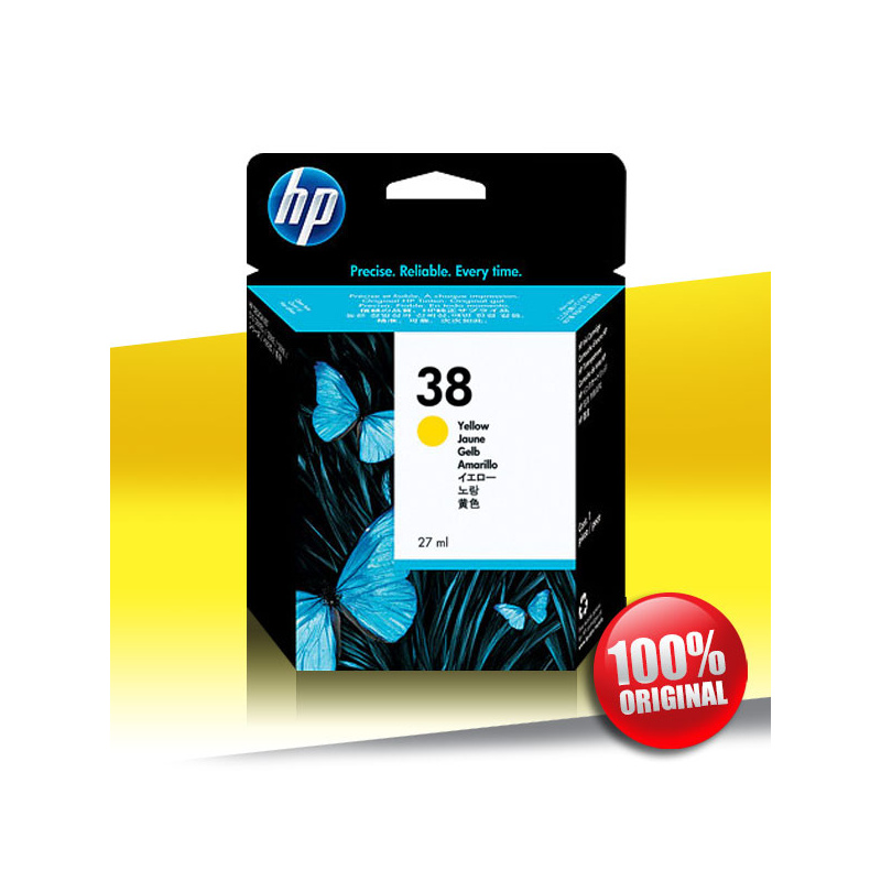 Tusz HP 38 (B9180) YELLOW 27ml Tusz HP 38 (B9180) YELLOW 27ml