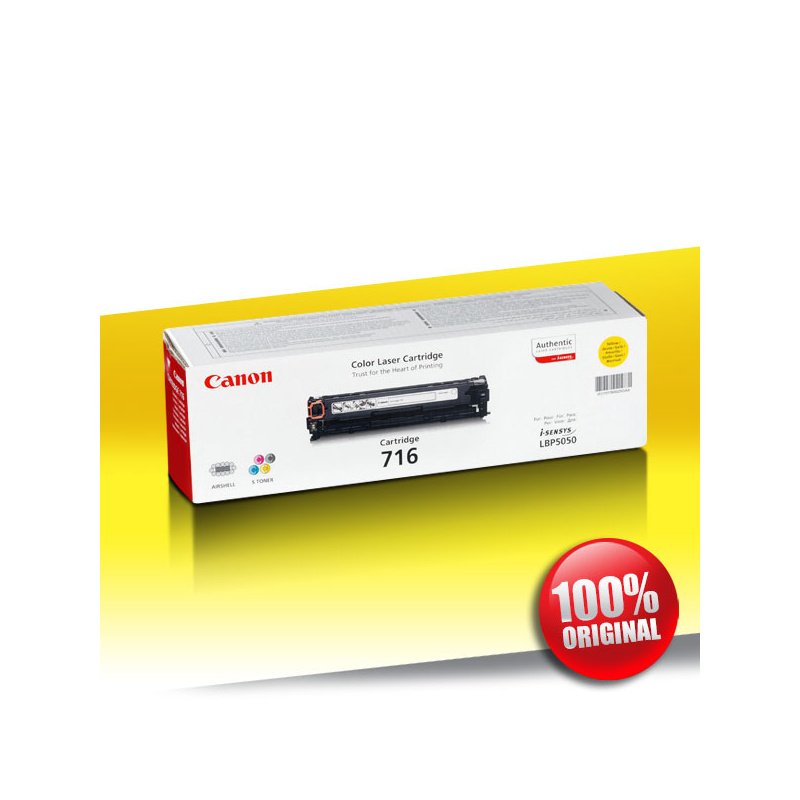 Toner Canon 716 CRG (LBP 5050) YELLOW Oryginalny 1500str Toner Canon 716 CRG (LBP 5050) YELLOW Oryginalny 1500str