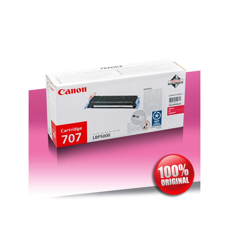 Toner Canon 707 CRG (LBP 5000) MAGENTA Oryginalny 2000str Toner Canon 707 CRG (LBP 5000) MAGENTA Oryginalny 2000str