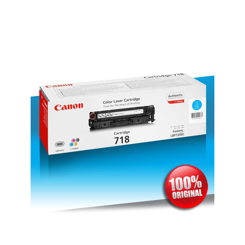 Toner Canon 718 CRG (LBP 7200) CYAN Oryginalny 2900str