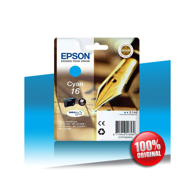 Tusz Epson 2010 WF (T1622) CYAN 3,1ml