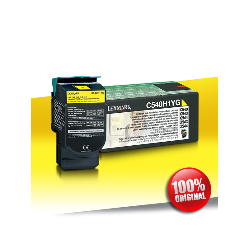 Toner Lexmark C540/X544 YELLOW Oryginalny 2K