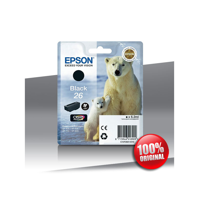 Tusz Epson 600 XP (T2601) BLACK 6,2ml