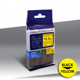 Rurka Brother HSe-631 BLACK on YELLOW 24inks 11,7mm