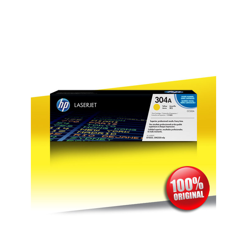 Toner HP 304A (2025) CP CLJ YELLOW Oryginalny 2,8K Toner HP 304A (2025) CP CLJ YELLOW Oryginalny 2,8K