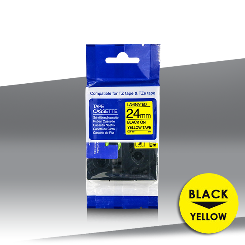 Taśma Brother TZe-651 BLACK on YELLOW Oryginalna 24mm